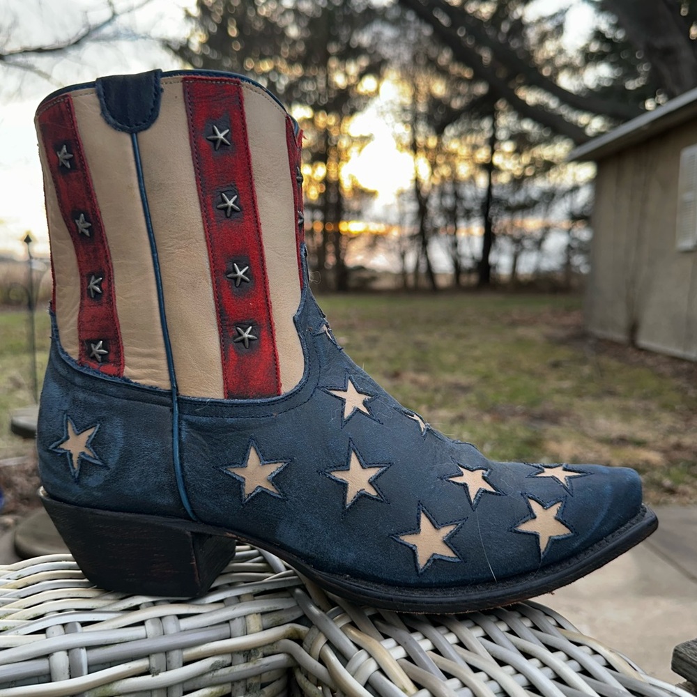 Corral Navy, Red & Cream Star Western Heeled Boots - Picture 15 of 15